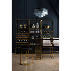 Gold Bar Shelf Unit with Glass Rack | Piermount