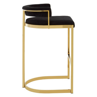 Black Velvet and Gold Bar Stool | Piermount