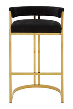 Black Velvet and Gold Bar Stool | Piermount