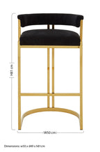 Black Velvet and Gold Bar Stool | Piermount