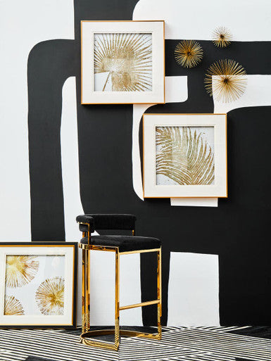 Black Velvet and Gold Bar Stool | Piermount