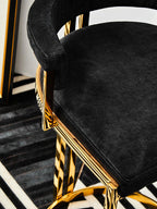 Black Velvet and Gold Bar Stool | Piermount