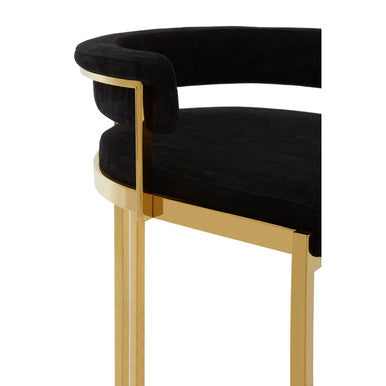 Black Velvet and Gold Bar Stool | Piermount