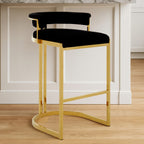 Black Velvet and Gold Bar Stool | Piermount