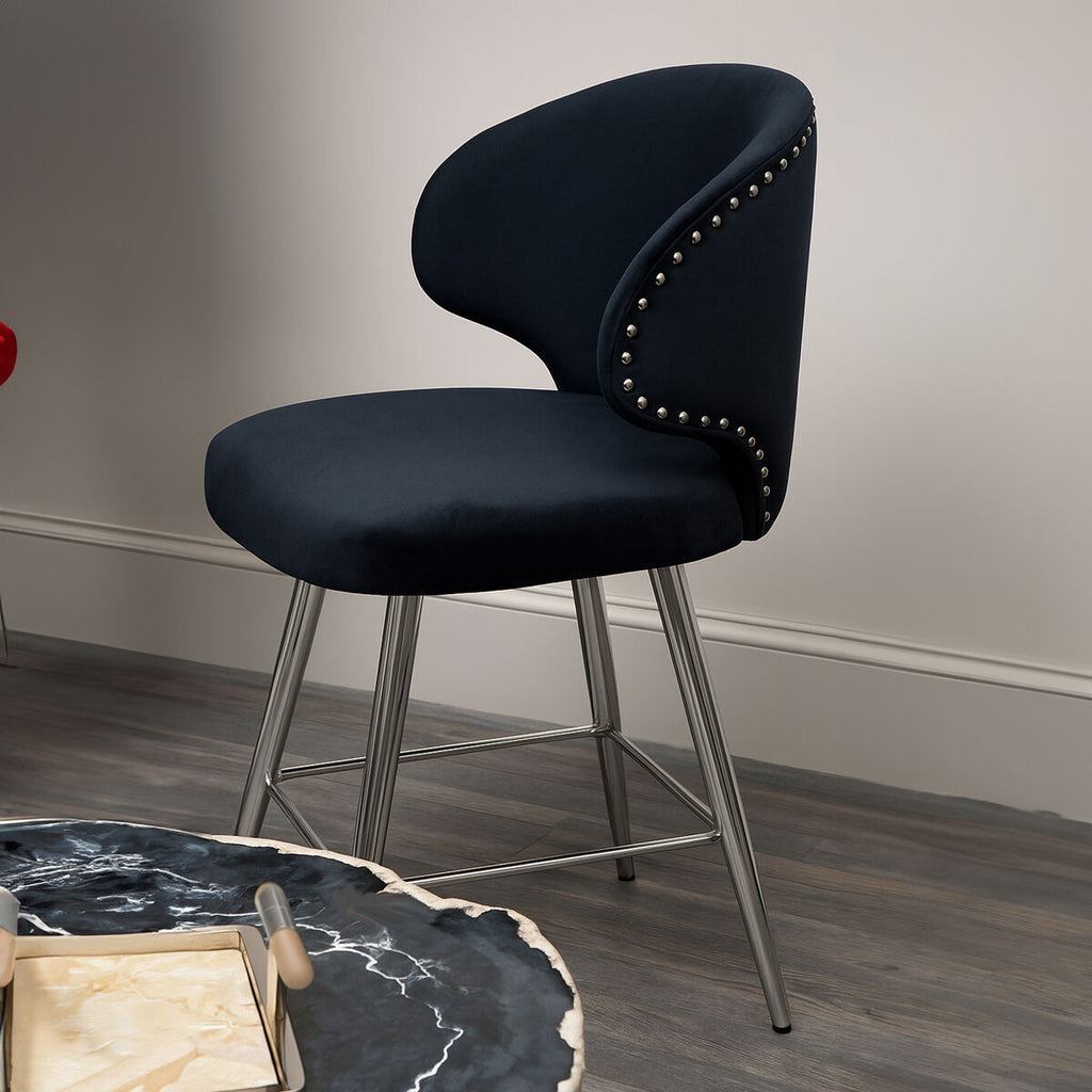 Black Velvet Bar Stool | Piermount