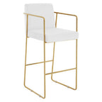 Mink Velvet and Gold Bar Stool | Piermount