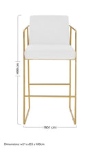 Mink Velvet and Gold Bar Stool | Piermount