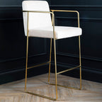 Mink Velvet and Gold Bar Stool | Piermount