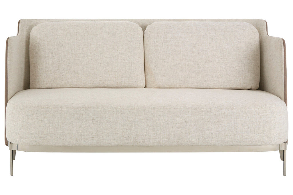 White and Mink 2 Seater Sofa with Metal Base | Piermount