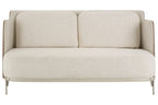 White and Mink 2 Seater Sofa with Metal Base | Piermount