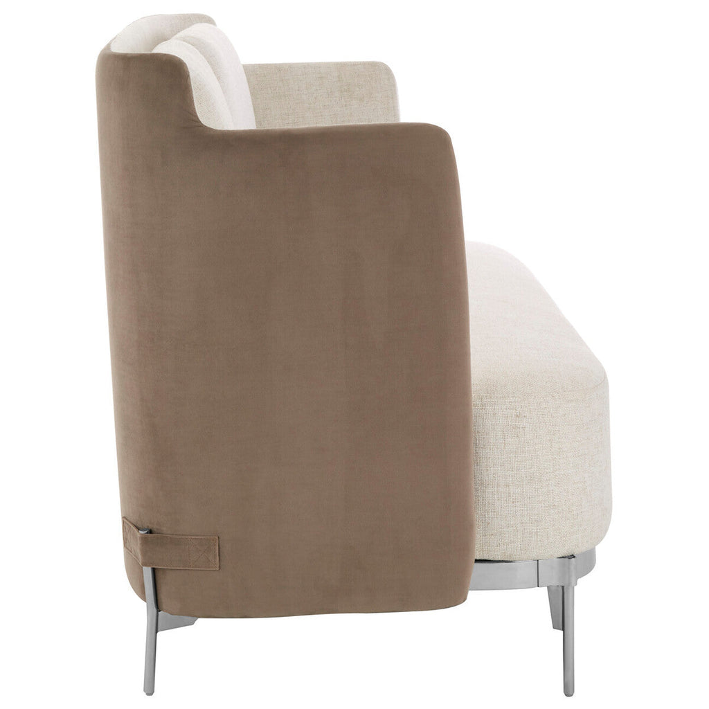 White and Mink 2 Seater Sofa with Metal Base | Piermount