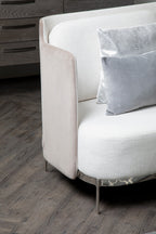 White and Mink 2 Seater Sofa with Metal Base | Piermount