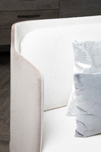 White and Mink 2 Seater Sofa with Metal Base | Piermount