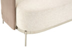 White and Mink 2 Seater Sofa with Metal Base | Piermount