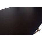 Black Engineered Wood Top Dining Table with Brushed Brass Legs | Delta