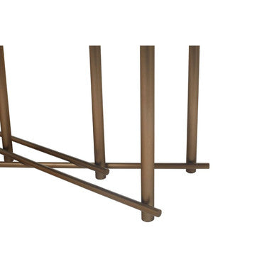 Black Engineered Wood Top Dining Table with Brushed Brass Legs | Delta