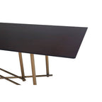 Black Engineered Wood Top Dining Table with Brushed Brass Legs | Delta