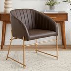 Brown Faux Leather Dining Chair | Delta
