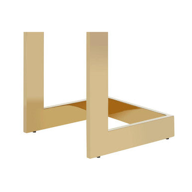 Gold Finish Base Console Table with Clear Glass Top | Deana