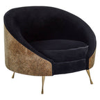 Black Velvet and Leopard Print Cocoon Chair | Manhattan