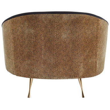 Black Velvet and Leopard Print Cocoon Chair | Manhattan