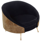 Black Velvet and Leopard Print Cocoon Chair | Manhattan