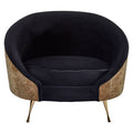 Black Velvet and Leopard Print Cocoon Chair | Manhattan