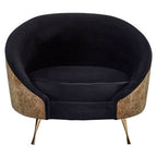 Black Velvet and Leopard Print Cocoon Chair | Manhattan