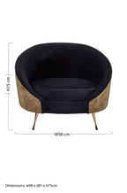 Black Velvet and Leopard Print Cocoon Chair | Manhattan