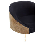 Black Velvet and Leopard Print Cocoon Chair | Manhattan
