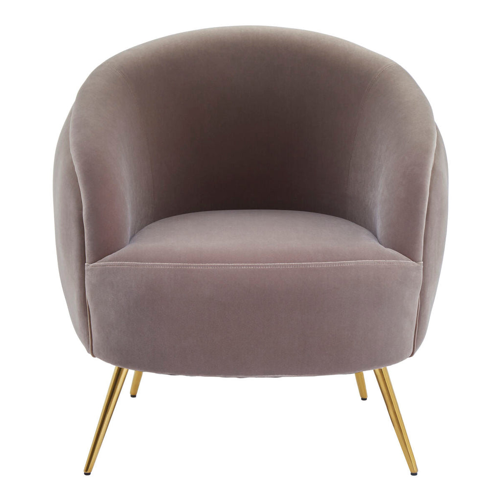 Mink Velvet Curved Accent Chair | Manhattan
