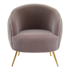 Mink Velvet Curved Accent Chair | Manhattan