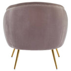 Mink Velvet Curved Accent Chair | Manhattan