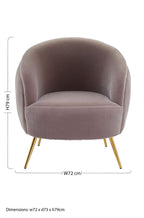 Mink Velvet Curved Accent Chair | Manhattan