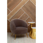 Mink Velvet Curved Accent Chair | Manhattan