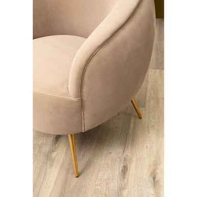 Mink Velvet Curved Accent Chair | Manhattan