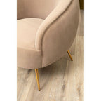 Mink Velvet Curved Accent Chair | Manhattan