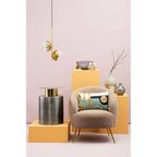 Mink Velvet Curved Accent Chair | Manhattan