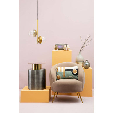 Mink Velvet Curved Accent Chair | Manhattan