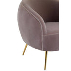 Mink Velvet Curved Accent Chair | Manhattan