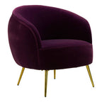 Purple Velvet Curved Accent Chair | Manhattan
