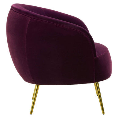 Purple Velvet Curved Accent Chair | Manhattan