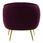 Purple Velvet Curved Accent Chair | Manhattan