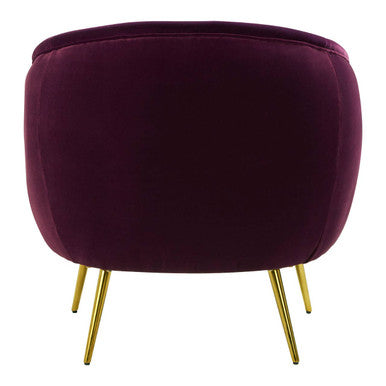 Purple Velvet Curved Accent Chair | Manhattan