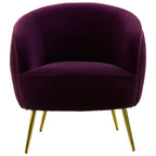Purple Velvet Curved Accent Chair | Manhattan