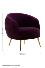 Purple Velvet Curved Accent Chair | Manhattan