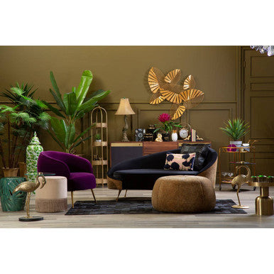 Purple Velvet Curved Accent Chair | Manhattan