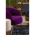 Purple Velvet Curved Accent Chair | Manhattan