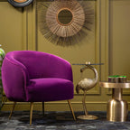Purple Velvet Curved Accent Chair | Manhattan