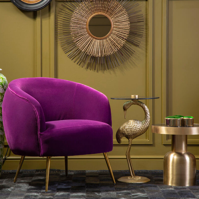 Purple Velvet Curved Accent Chair | Manhattan